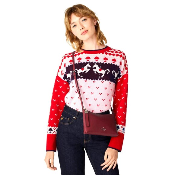 New Kate Spade Sadie Crossbody Saffiano Leather Grenache - Picture 4 of 5